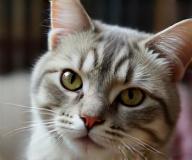 Chat détendu pendant une coupe